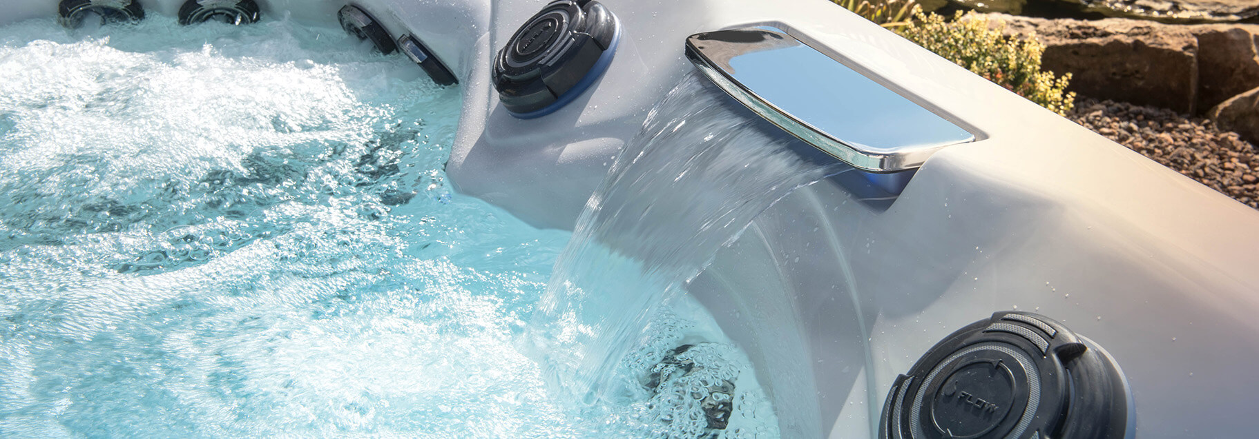 clean clear water in a hot tub