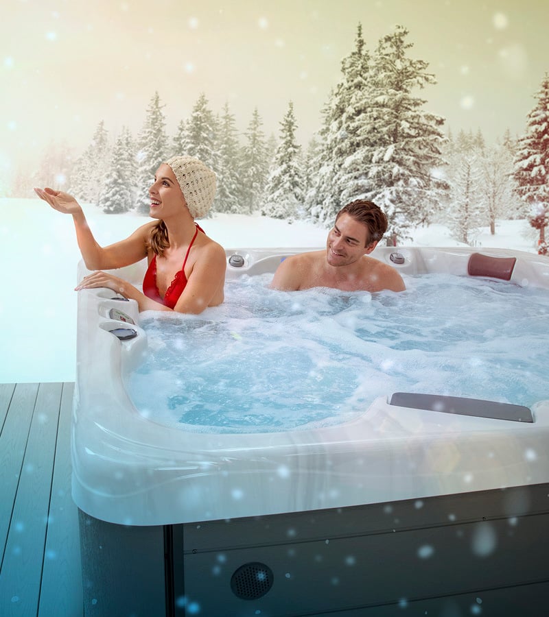 Clarity Spas are insulated so you can soak in the coldest months