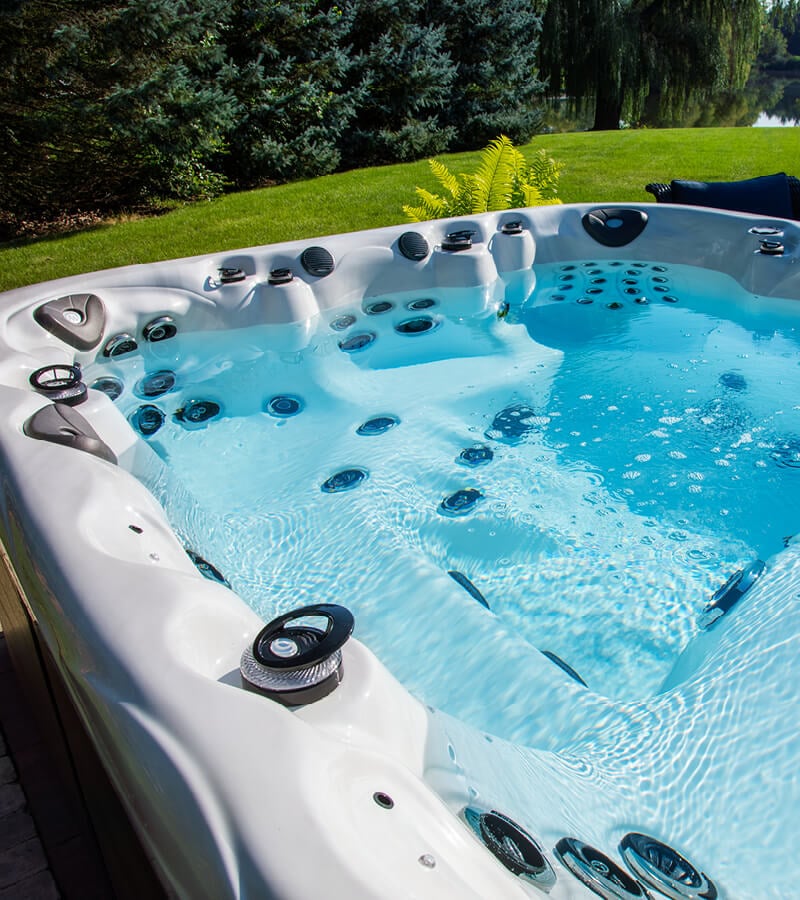 Install your hot tub in a place where you can sit back, relax, and enjoy the view