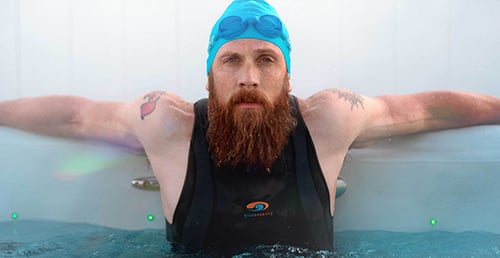 James Lawrence in his Master Spas H2x Challenger Series Swim Spa