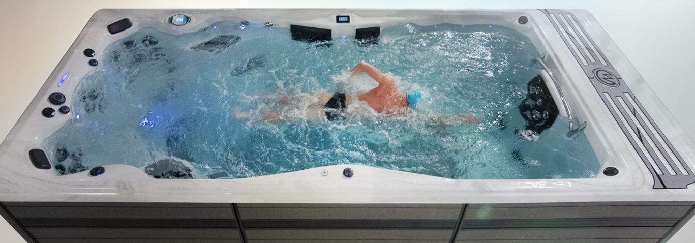 Swimming in the new h2x 18 deep challenger pro swim spa